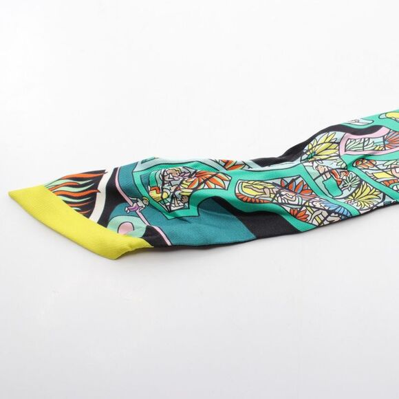 Hermes Silk Twilly Scarf Black Multicolor - Picture 5 of 5